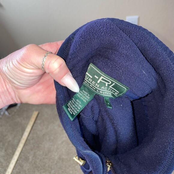 Polo Ralph Lauren vest Mens Fleeced Performance Sleeveless Jacket SZ M Navy Blue - Picture 8 of 10